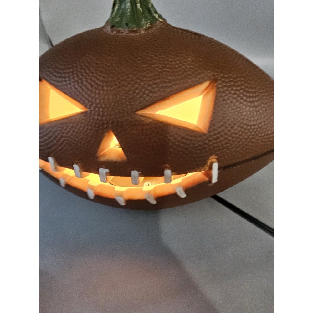 Vintage Football Jack-O-Lantern‎ Pumpkin Halloween Foam Blowmold Lighted Tested! - Picture 2 of 10